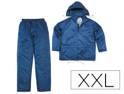 Conjunto de lluvia poliéster/PVC azul marino talla XXL